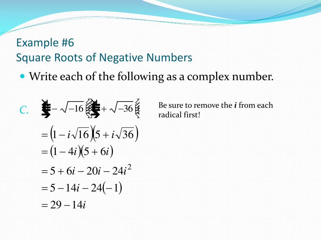 square root of a negative number