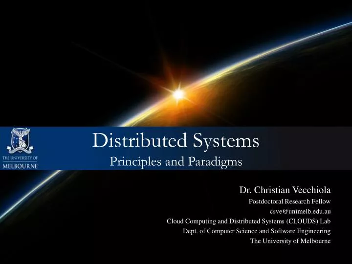 Ppt Distributed Systems Principles And Paradigms - 