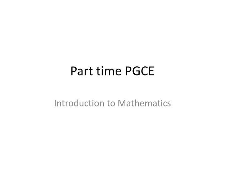 part time pgde