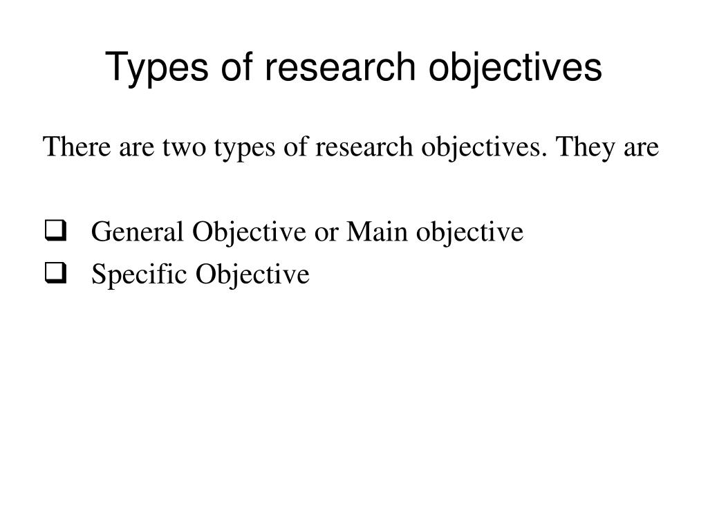 research objectives and types
