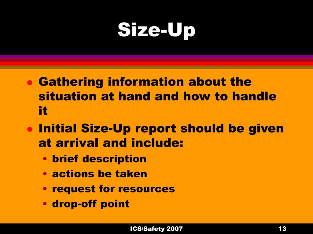 initial sizeup report initial sizeup report