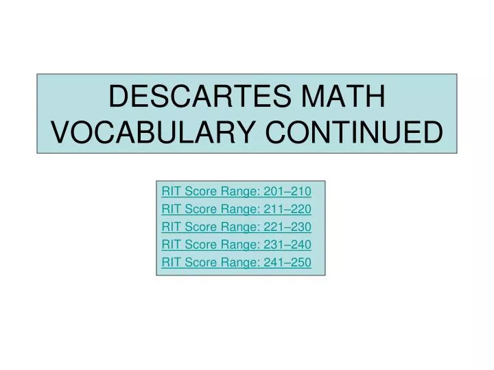 descartes math vocabulary continued n.
