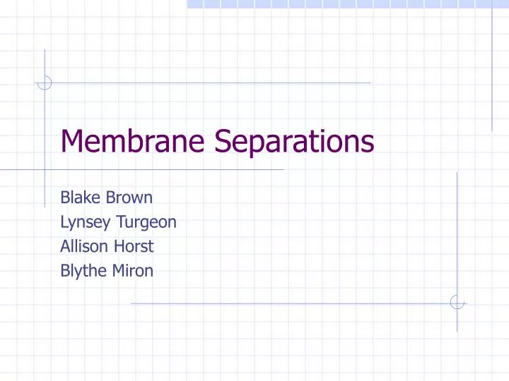 membrane separations n.