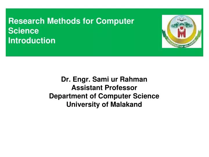 PPT Research Methods for Computer Science Introduction PowerPoint