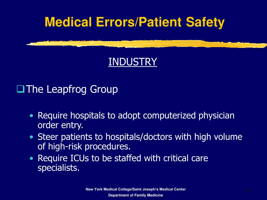 PPT - Medical Errors And Patient Safety For Medical Educators ...