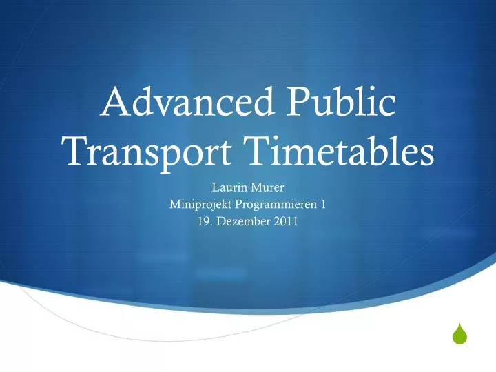 advanced public transport timetables n.