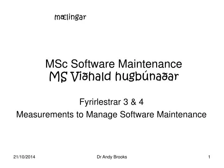 msc software maintenance ms vi hald hugb na ar n.
