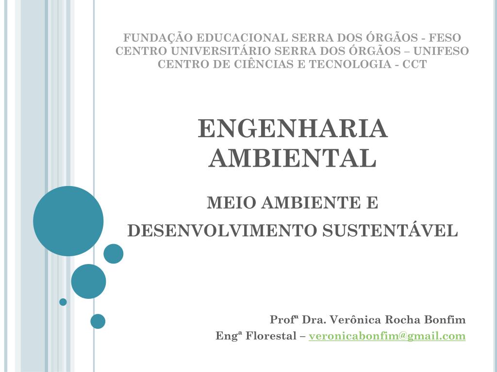 PPT - ENGENHARIA AMBIENTAL MEIO AMBIENTE E DESENVOLVIMENTO SUSTENTÁVEL  PowerPoint Presentation - ID:5705696