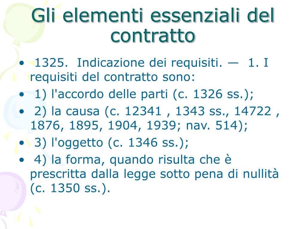 Elementi Essenziali Del Contratto Di Compravendita PPT - IL CONTRATTO PowerPoint Presentation, free download - ID:5705731