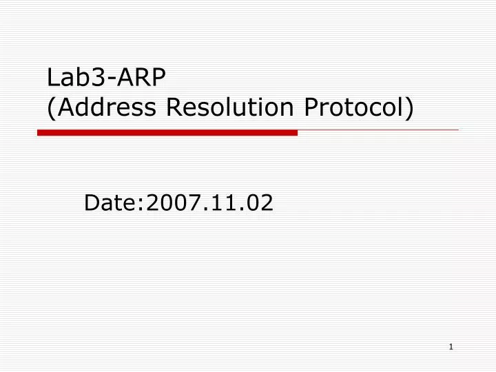 lab3 arp address resolution protocol n.