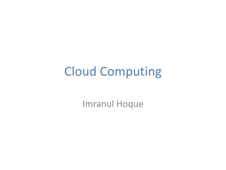 cloud computing n.