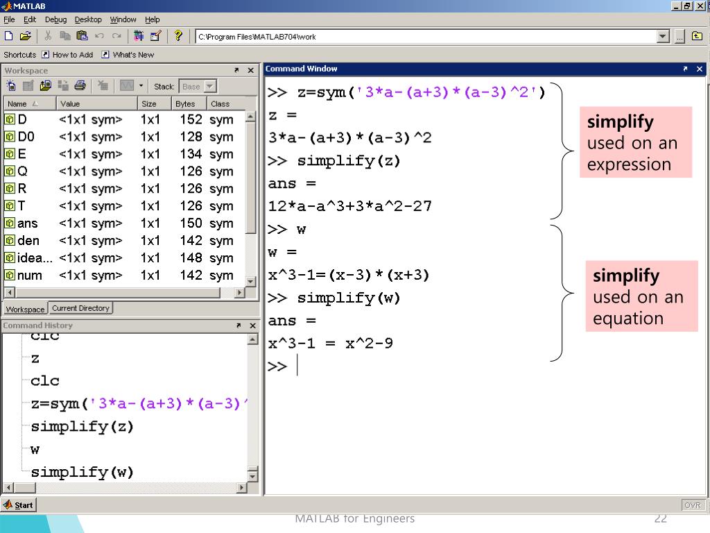 system of equations in matlab function handle