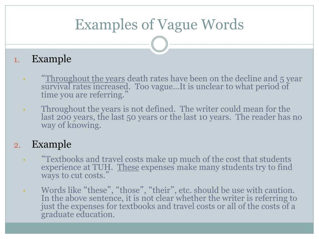 how to write a vague essay