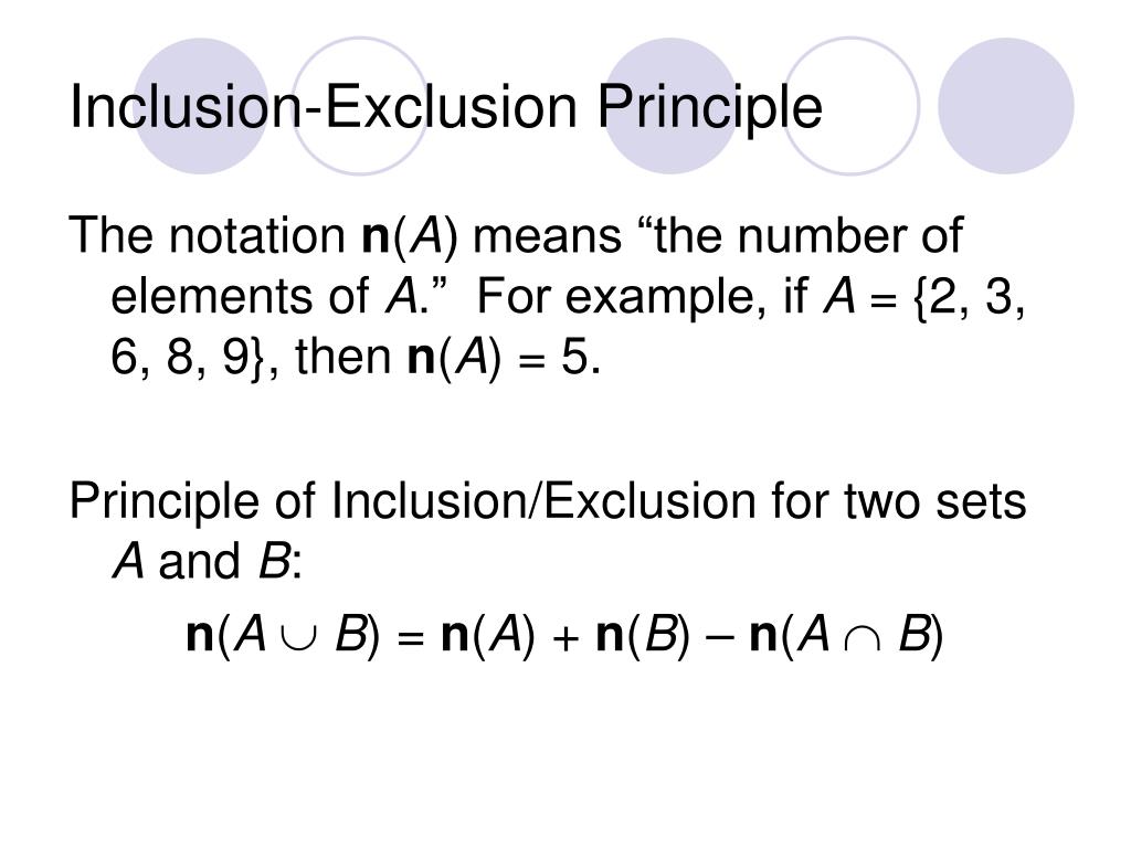 principle of inclusion and exclusion
