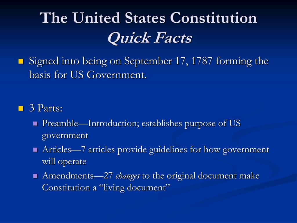 An Overview of Facts About the U.S. Constitution