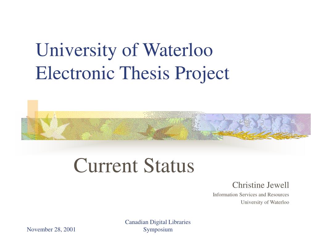 university of waterloo thesis search