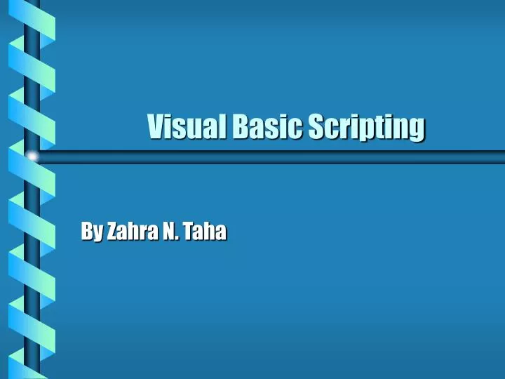 visual basic script visual basic script