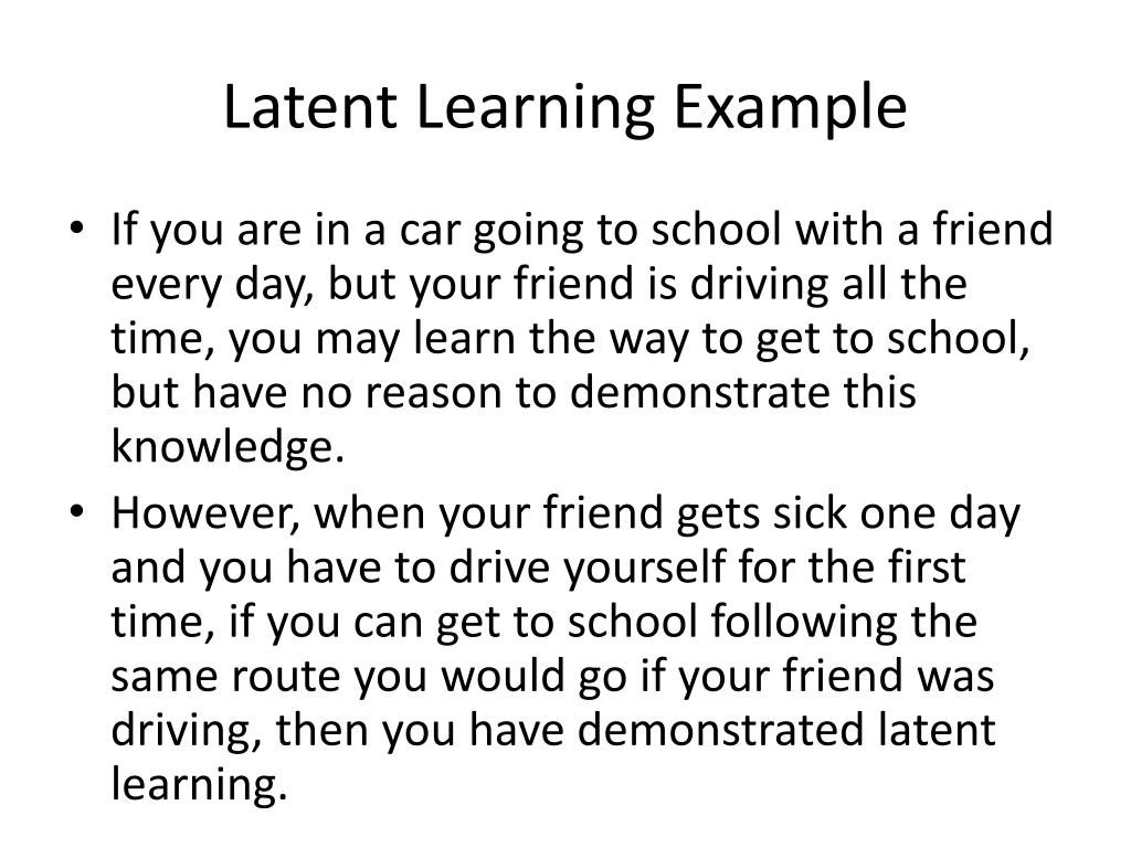 what is an example of latent learning