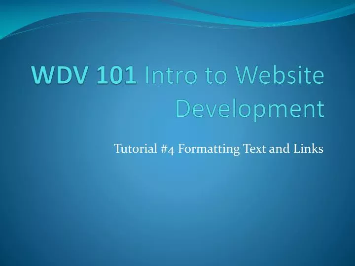 wdv 101 intro to website development n.