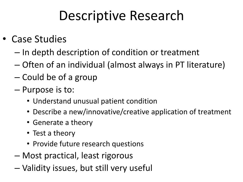 characteristics of all descriptive research designs