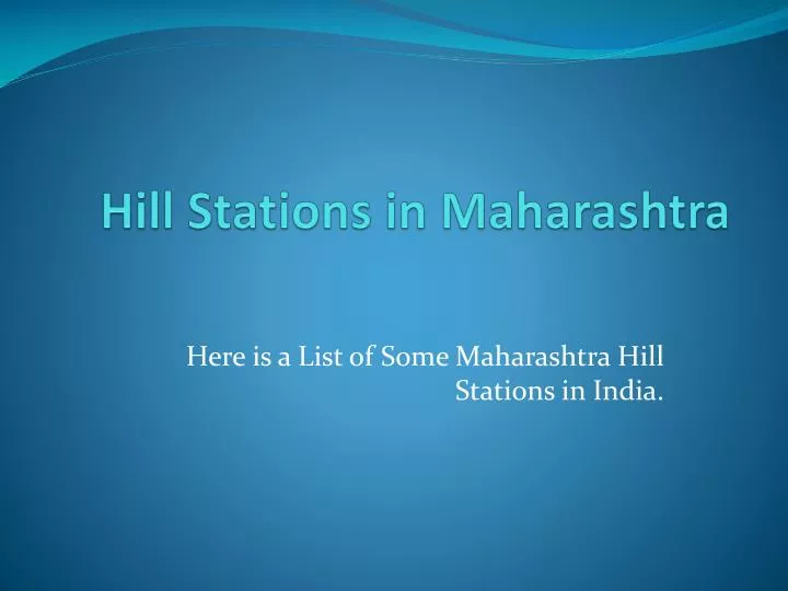 hill stations in maharashtra n.