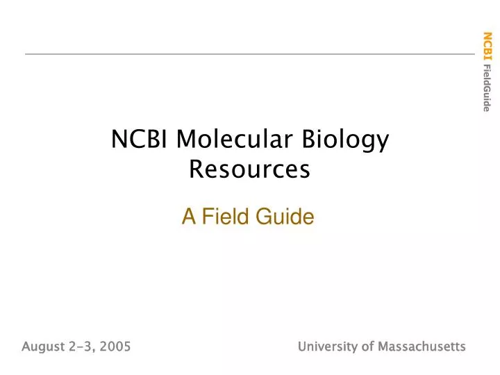 ncbi molecular biology resources n.