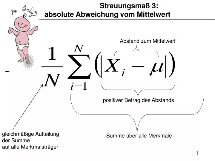 PPT - Streuungsmaß 3: absolute Abweichung vom Mittelwert PowerPoint ...