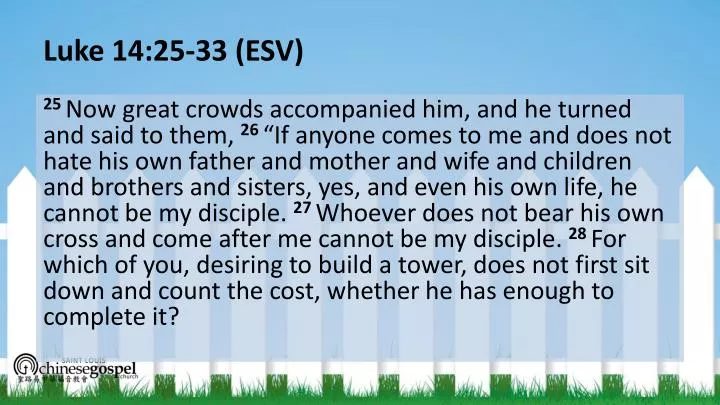 PPT - Luke 14:25-33 (ESV) PowerPoint Presentation, free download - ID ...