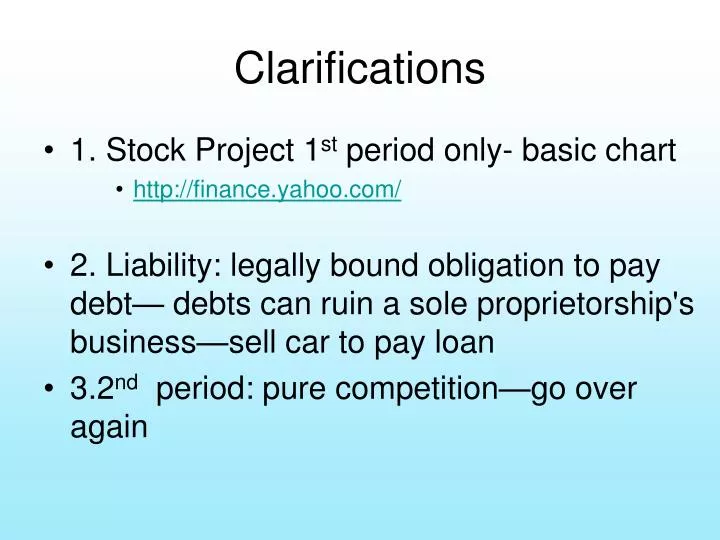 PPT - Clarifications PowerPoint Presentation, free download - ID:5714320