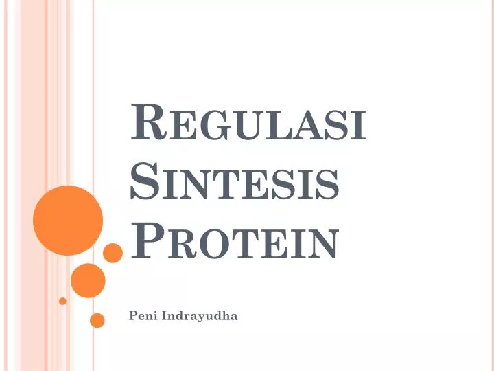 regulasi s intesis protein n.