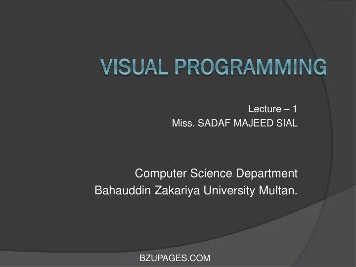 PPT - Visual Programming PowerPoint Presentation, free download - ID ...