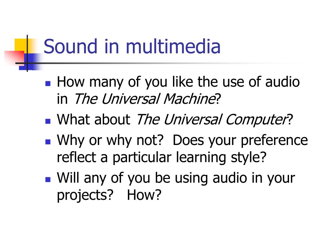 use of audio in multimedia presentations