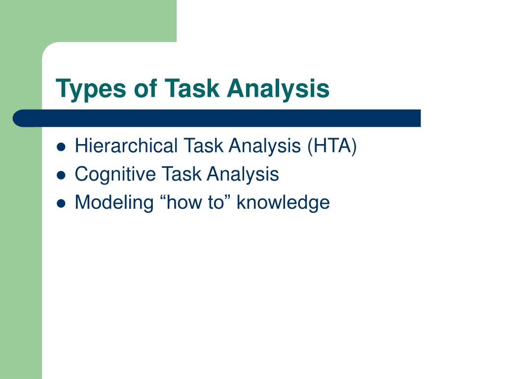 types of task analysis in education