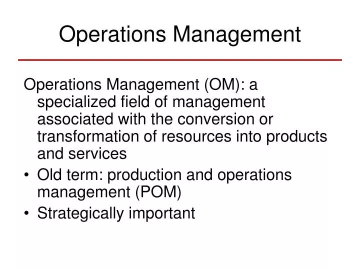 operations management n.