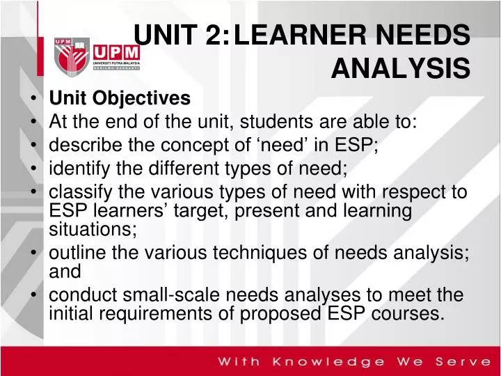 definition of need analysis in esp