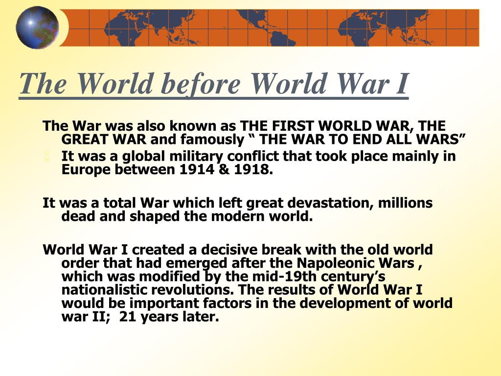presentation of world war 1