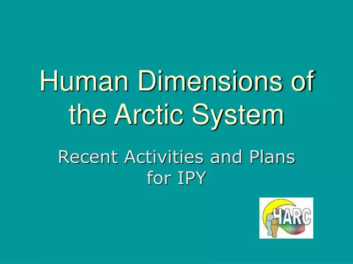 human dimensions of the arctic system n.