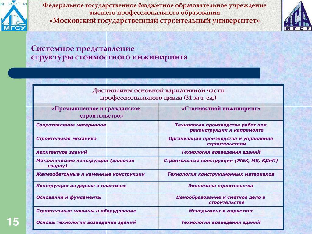 Дайте представление о структуре описания проекта