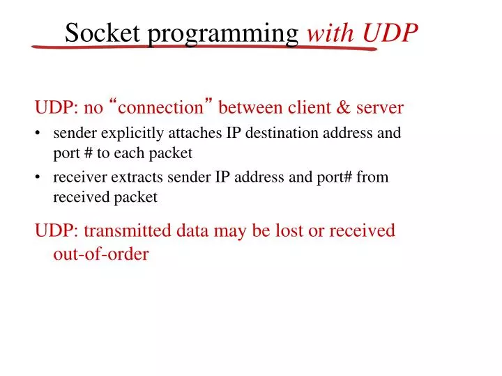 PPT Socket programming with UDP PowerPoint Presentation, free