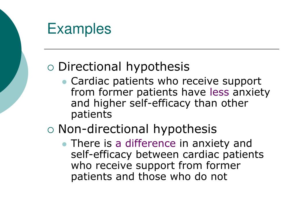 directional hypothesis vs non directional