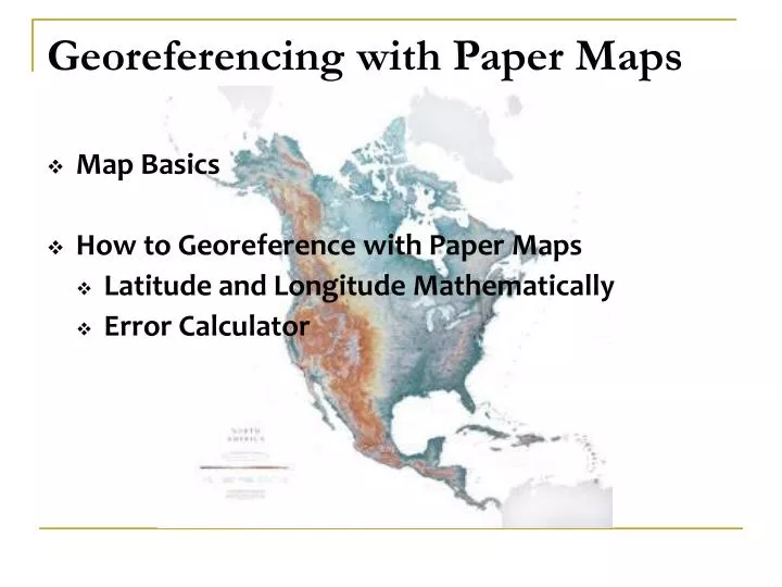 georeferencing with paper maps n.