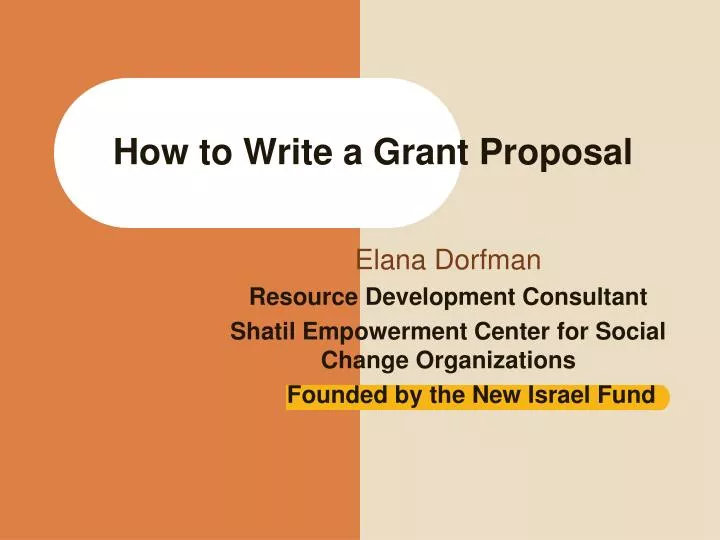 research grant proposal presentation