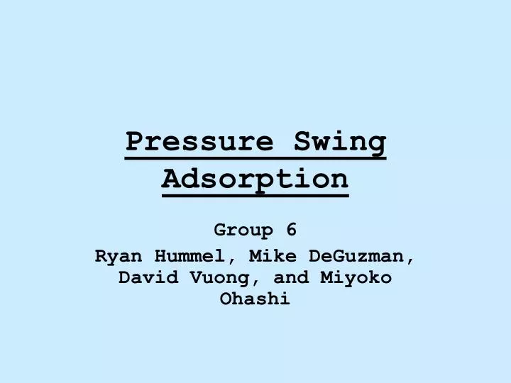 pressure swing adsorption n.