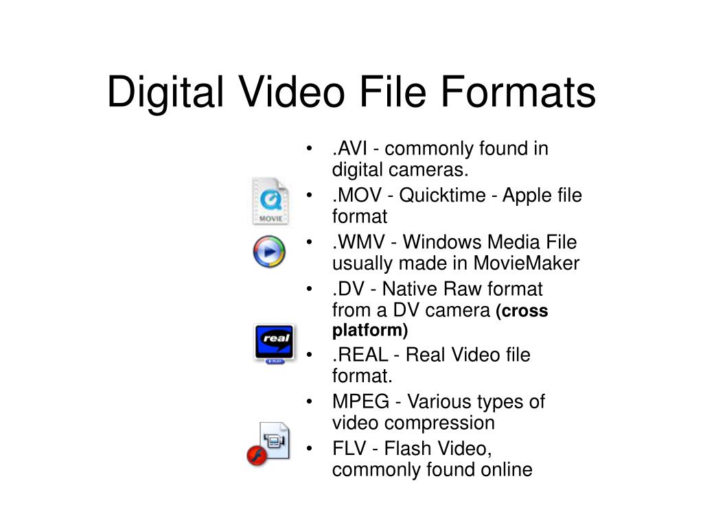 PPT - Digital Video File Formats PowerPoint Presentation, free download -  ID:5722362