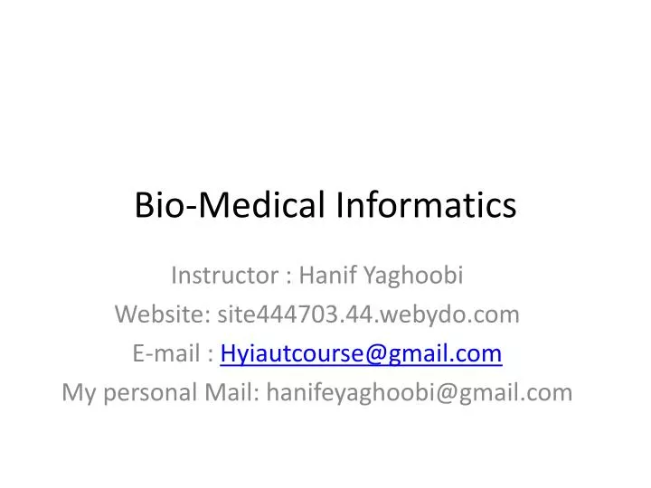 bio medical informatics n.