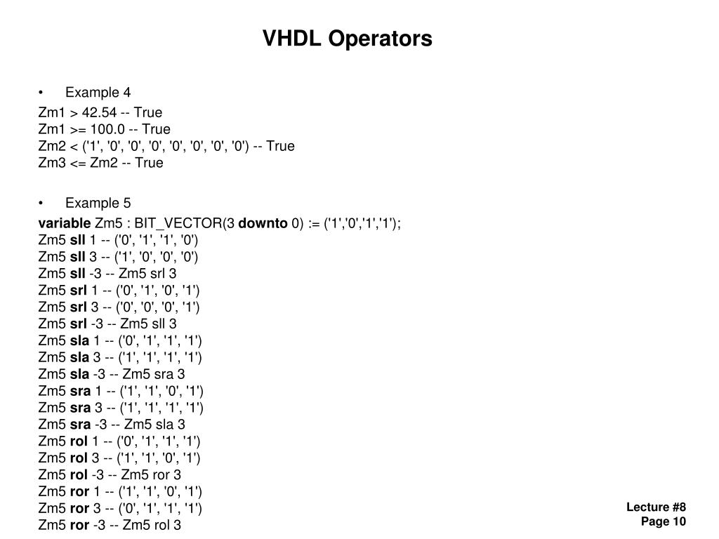 assignment operators in vhdl