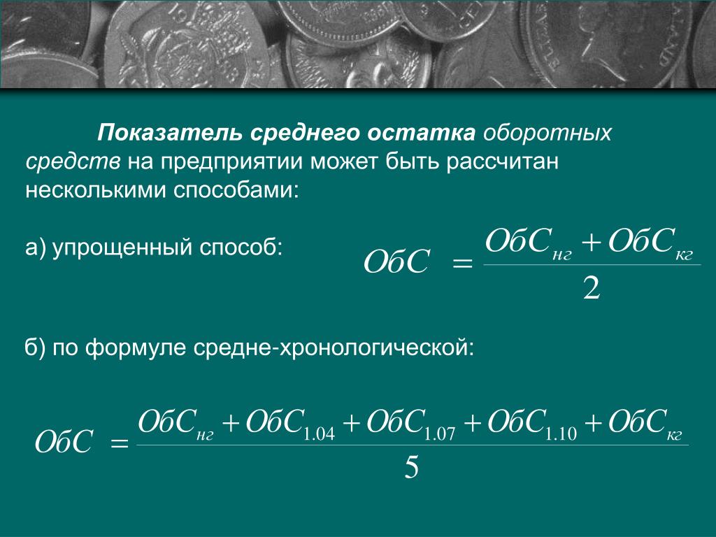 Стоимость реализованной продукции по годовому плану завода 97894 тыс руб средний остаток оборотных