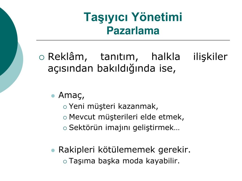 PPT YÖN339 Taşımacılık Giriş Ders VIII