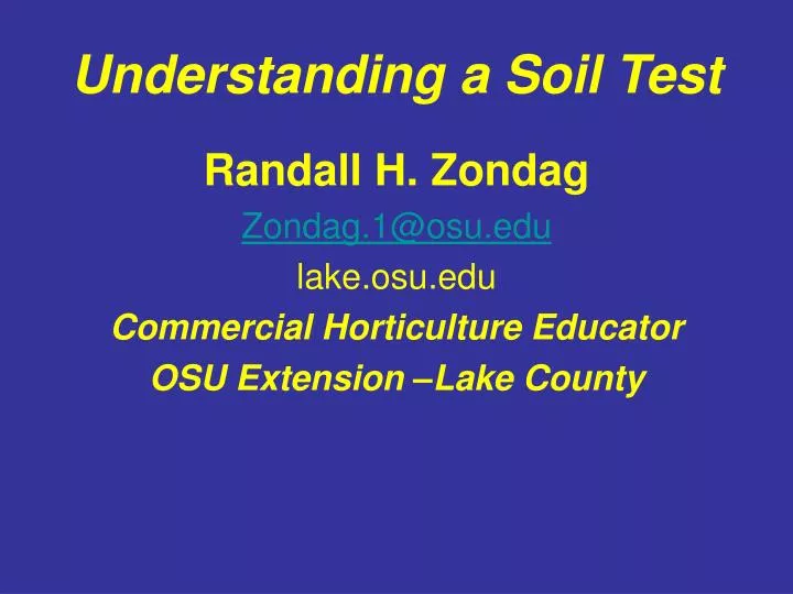 understanding a soil test n.