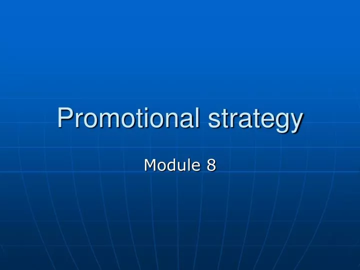 promotional strategy research paper